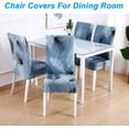 thumbnail image 2 of Blue Chair Covers for Dining Room 6 Pack,Stretch Spandex Parsons Chair Slipcover Set of 6,Washable Anti-dust Chair Seat Cover for Kitchen,Wedding,Party, 2 of 6