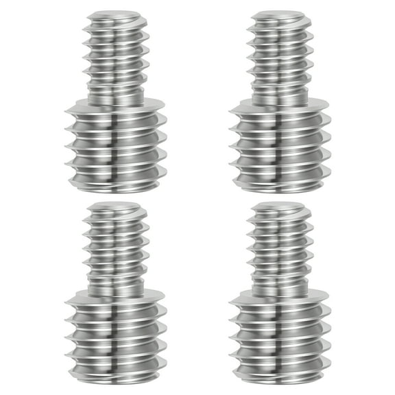 1/4"-20 to 3/8"-16UNC Double End Threaded Stud Screw Bolt, 4 Pack Carbon Steel Rod Bolts Thread Reducer Adapter for Camera Furniture Hardware, 16mm Long