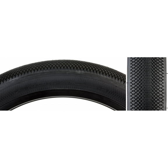 SUNLITE Baja TIRE SUNLT 26x3.5 BK/BK WIRE BAJA