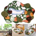 thumbnail image 1 of Kyoffiie - Alfombras de baño peludas con diseño de hojas de musgo verde, suaves, antideslizantes, lavables y absorbentes, estilo bohemio, para ducha de interior, 1 of 7