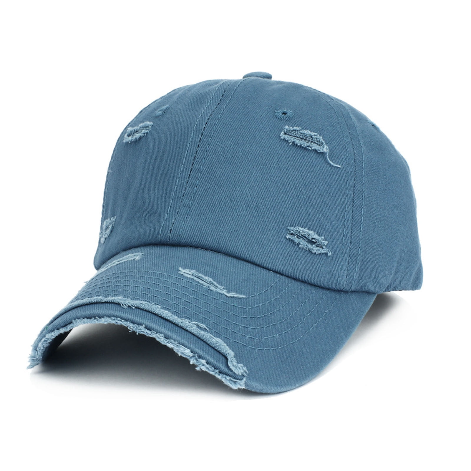ylioge Denim Baseball Cap for Men & Women Ripped Adjustable 