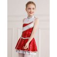 thumbnail image 2 of DPOIS Kids Girls Sleeveless Sequins Dance Dress Cheer Costume Red 6, 2 of 7