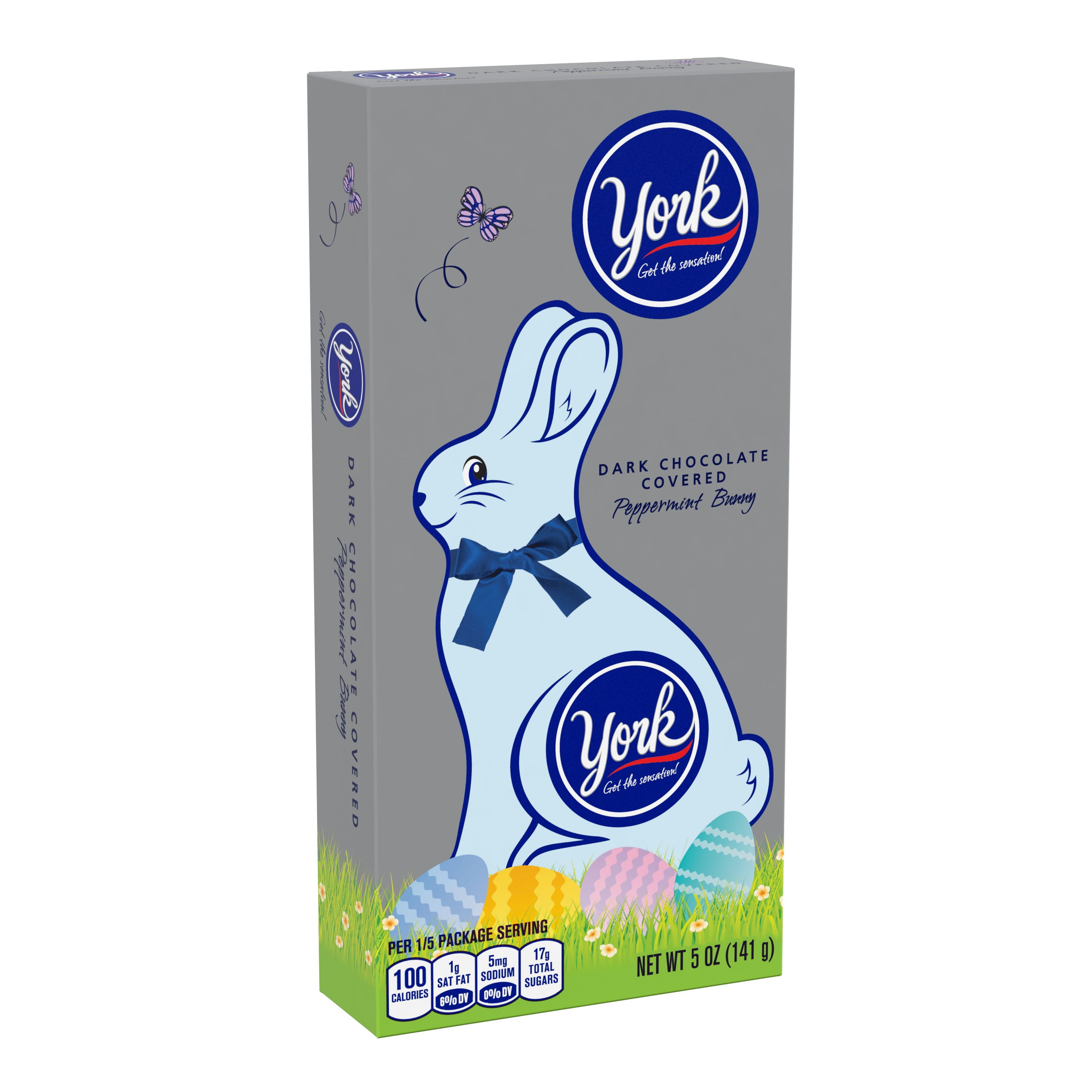 YORK, Peppermint Patties Dark Chocolate Bunny Candy, Easter, 5 oz, Gift