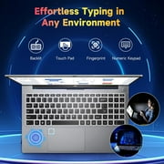 15.6 inch Laptop,16GB RAM 1TB SSD 2025 Student-Laptop with Backlit Keyboard Fingerprint Intel Quad Core N100 (Up to 3.4GHz)Business-Laptop,Computer, Win11,Silver