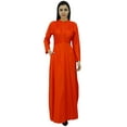 thumbnail image 7 of Bimba Women's Long Sleeve Maxi Mandarin Collar Plain Jilbab Dress With Pockets, 7 of 7