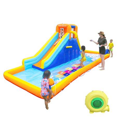 Inflatable Water Slide Bounce House Climbing Wall with Blower