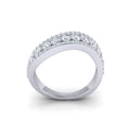 thumbnail image 3 of Genuine 2ct Round Cut Diamond Prong Classic 3Row Bridal Wedding Band Ring Anniversary Solid 14K Gold GH I1, 3 of 3