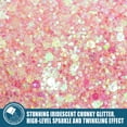 thumbnail image 2 of Glitter Estanoite 160 g Rosa Bebé Iridiscente Chunky, 2 of 7