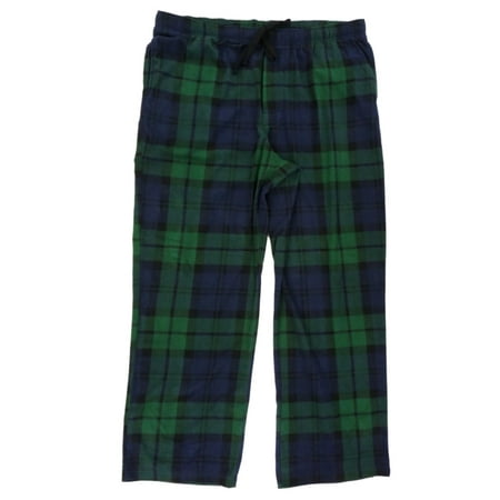Croft & Barrow Mens Green & Blue Plaid Fleece Sleep Pants Pajama ...