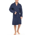 thumbnail image 3 of Notus Shawl Collar Bathrobe for Men Soft Spa Nightgowns 100% Cotton Terry robes for Women - Towel Bathrobe Unisex Terry Cloth Bathrobe, Soft Shower Spa Robe Navy L, 3 of 7