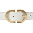 thumbnail image 2 of White Ladies Designer Style Stitch Leather Belt Gold Belt Buckle, 2 of 2