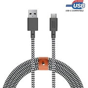 Native Union Belt Cable XL 10ft USB-C to USB-A Cable (Zebra)