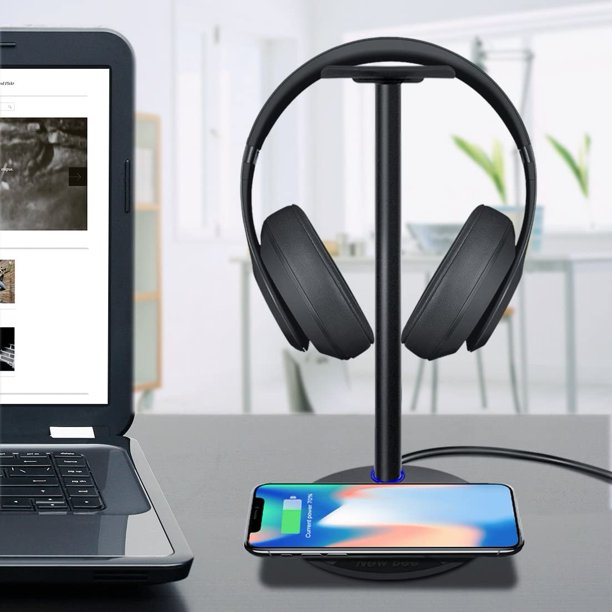 New bee wireless 2024 charging headphone stand