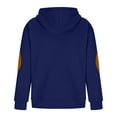 thumbnail image 7 of Dagegui Hooded Sweatshirt for Men 1/4 Zip Up V-Neck Hoodie Stylish Elbow Patch Pullover Fleece Long Sleeve Tops with Pocket Blue S, 7 of 7