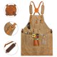 thumbnail image 2 of Delantal de trabajo de lona encerada para hombres y mujeres con bolsillo y correas acolchadas, hebilla de liberación rápida, delantal ajustable hasta XXL, 2 of 4