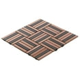 thumbnail image 2 of Modket TDH377RG Rose Gold Copper Color Metallic Metal Brown Glass Parquet Mosaic Tile Backsplash, 2 of 5