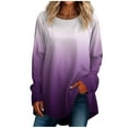 thumbnail image 2 of kytmyeq Women's Casual Plus SizeLong Sleeved Round Neck Gradient Printing T-shirt Top Pullover, 2 of 5