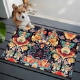 thumbnail image 4 of Vintage Flowers Bathroom Mat 2x3 FT, Non Slip Small Kitchen Mat, Ethnic Boho Floral Botanical Black Washable Soft Backed Front Door Throw Rug Non-Shedding Indoor Outdoor Doormat for Entryway Sink, 4 of 9
