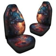 thumbnail image 3 of POLERO Car Front Seat Covers Full Set of 2, Gorgeous Galaxy Wolf Print Stretchy Waterproof Automotive Interior Accessories Universal Fit Most Vehicles, 3 of 7