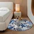 thumbnail image 2 of Coastal Sea Turtles Round Area Rug 3Ft Washable Small Circle Rugs for Kitchen Entryway, Blue Summer Coral Ocean Beach Anchor Non-Slip Carpet Floor Mats Indoor Outdoor Carpet Runner Home Decor, 2 of 8