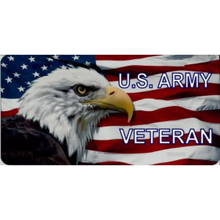 U.S. Army Veteran With Eagle Photo License Plate