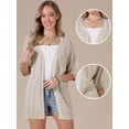 thumbnail image 2 of DARING DIVA Women's Lightweight Open Front Crochet Cardigan Sweaters S Khaki, 2 of 6