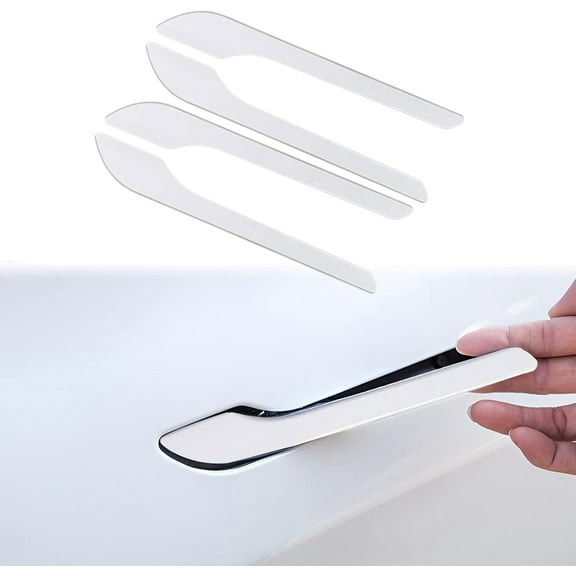 For Tesla Door Handle Sticker Anti Scratch for Tesla Car DoorHandle Wrap for Model 3/Y Accessories 4PCS Door Handle Protective Tesla Accessories (White)