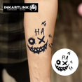 thumbnail image 2 of shiyou-Tattoo Tech, 2 Sheets Medium Semi Permanent Tattoo, Adult Art Design Temporary Tattoos, Lasts 1-2 Weeks, Waterproof, Realistic Look, No Adhesive, No Reflection (Smiling Face Design), 2 of 4