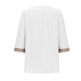 thumbnail image 6 of Timegard Eyelet Tops for Women 3/4 Sleeve V Neck Drop Shoulder Blouse Dressy Casual Loose Comfy Tops, 6 of 9
