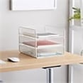 thumbnail image 2 of Scranton & Co Steel Metal Desk Organizer with 3 Interlocking Trays in White, 2 of 20