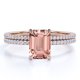thumbnail image 1 of JeenMata Conjunto Nupcial de Morganita Creada Corte Esmeralda 1,50 ct - Conjunto Trío Nupcial - Anillo Compromiso - Anillo Aniversario - Oro Rosa 18 K sobre Plata, 1 of 6
