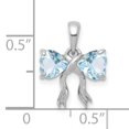 thumbnail image 2 of Finest Gold 14K White Gold Polished Aquamarine Bow Pendant, 2 of 2