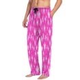 thumbnail image 5 of Pink Blossoms Pattern Men's Lightweight Pajama Bottoms Stretch Elastic Waist Side Pockets Spring Fall, 5 of 7