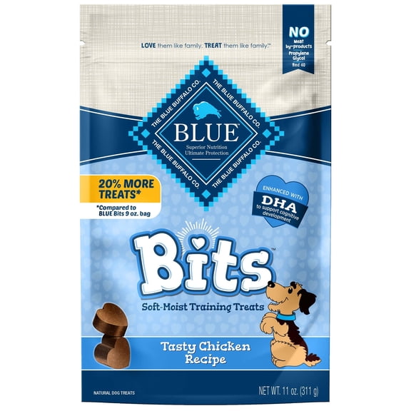Blue Buffalo Bits Dog Treats, Tasty Chicken Recipe 11 oz (Pack of 4)