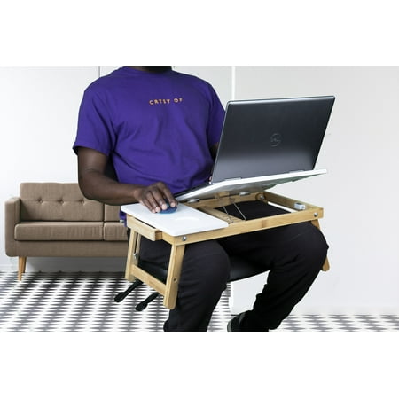 Mind Reader - Bamboo Laptop Cooling Tray - White
