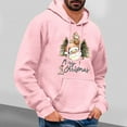 thumbnail image 2 of VBTAPA Christmas Hoodies for Men Santa Claus Print Hooded Sweatshirt Novelty Holiday Graphic Hoodie Loose Casual Drawstring Sweatshirt with Kangaroo Pocket Pink XL, 2 of 6