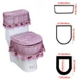 thumbnail image 2 of Qholemyo European Lace Toilet Cover With Zipper 3 Piece Bathroom Decorative Toilet Tank Cover Including Toilet Seat Cushion Soft Toilet Seat Cushion, 2 of 5