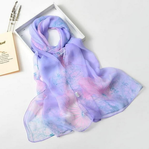 GZWYHT Scarves for Women Lightweight,Scarves Fashion Women Long Soft Wrap scarf Ladies Shawl Chiffon Scarf Scarves PP Neck Scarf,Clearance,Womens Scarves Purple