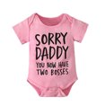 thumbnail image 2 of Yievot Summer Newborn Jumpsuit Baby Boy Short Sleeve Fashion Letter Print T-Shirt Jumpsuit Soft Romper Bodysuit for Baby 0-12 Months 2024 Newborn Girl Boy Clothes on Clearance, 2 of 7