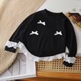 thumbnail image 5 of FAIWAD Girls Long Sleeve Tops Crew Neck Ribbed Knit Casual Pullover Cute Lace Trim Bow Shirts, 5 of 6