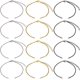 thumbnail image 1 of 1 caja de 18 pulseras de eslabones ovalados de 3 colores, de acero inoxidable, de metal dorado, plateado y negro, ajustables, con cierres de pinza de langosta y anillas de salto., 1 of 7