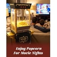 thumbnail image 6 of PopBria Popcorn Machine with Cart, Authentic 10oz Movie Theater Style Popcorn Maker with Warming Deck, 850W Vintage Standing Popcorn Machine for Home, Parties, Gift (Black and Gold), 6 of 7