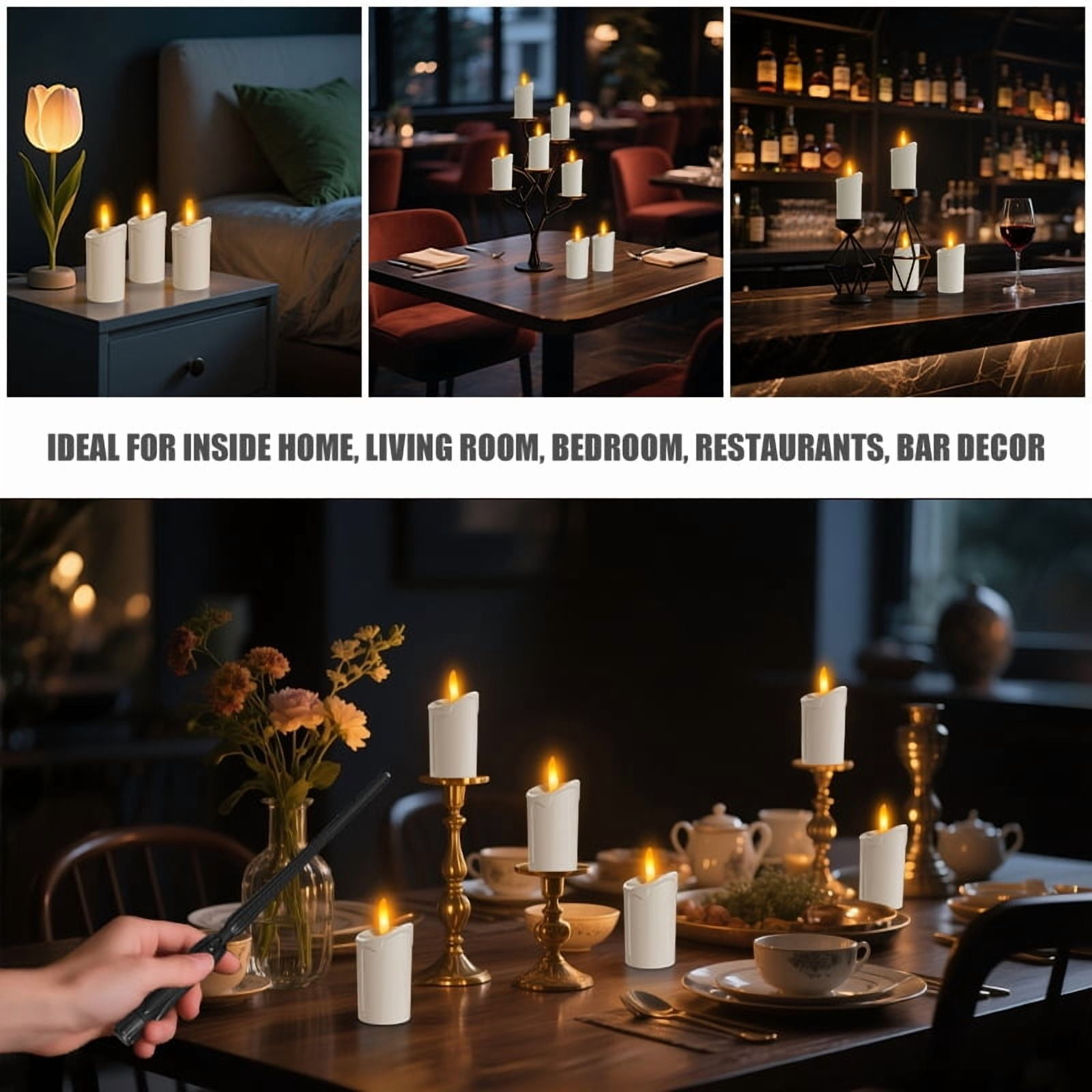 Flameless Candles with Remote and Charging Base, 12 Pack USB Rechargeable LED Tea Lights Candles, Battery Operated Small Electric Votive Candles with Timer for Weddings, Christmas, Home, Party Decor