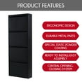thumbnail image 6 of Flip Drawer Shoe Cabinet, Storage Organizer, Freestanding Shoe Rack, Wall Mounted No-Assembly (Black, 4 Drawer), 6 of 7