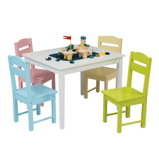 FUNLIO Wooden Kids Art Table & 2 Chairs Set (FOR Ages 3-8), Kids Craft Table with Large Storage & Paper Rolls, Toddler Drawing Table Solid Wood
