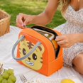 thumbnail image 5 of Lunch Bag, Large Capacity Cartoon Insulated Thermal Cooler Handheld Bento Box for Women Work Office Picnic Travel Outdoor Lightweight Reusable Food Container 9.06x5.12x7.48in Saffron, 5 of 5
