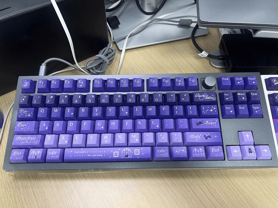 Starry Night Cloister Theme Keycap Set 139Keys PBT Custom Blue Keyboard Cap Cherry Profile KeyCap for Mechanical Keyboard Gift