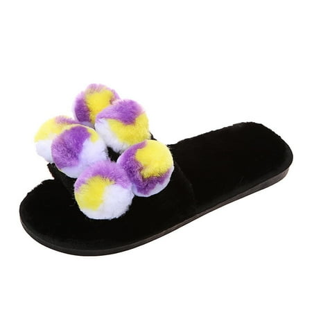 

Womens Warm Cute Plush Ball Home Round Head Soft Soled Cotton Slippers Summer Open Toe Slide Sandals Comfortable Flats Flip-Flops Sandal Casual Platforms Wedge Sandals Dressy Heeled Sandals A300