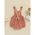 thumbnail image 4 of Gzhioc Newborn Baby Casual Solid Color Bodysuit, Wide Shoulder Straps Romper, Short One-Piece Clothes, 4 of 8
