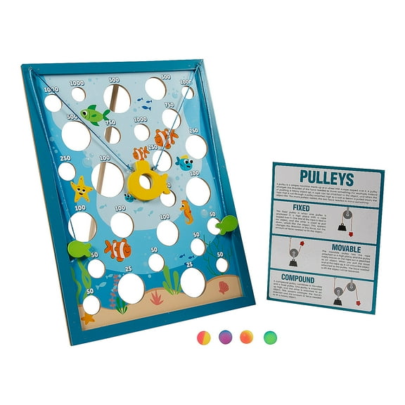 Fun Express 6 Pieces STEM Feed Me Pulley Activity Learning Challenge Craft Kit - Makes 1